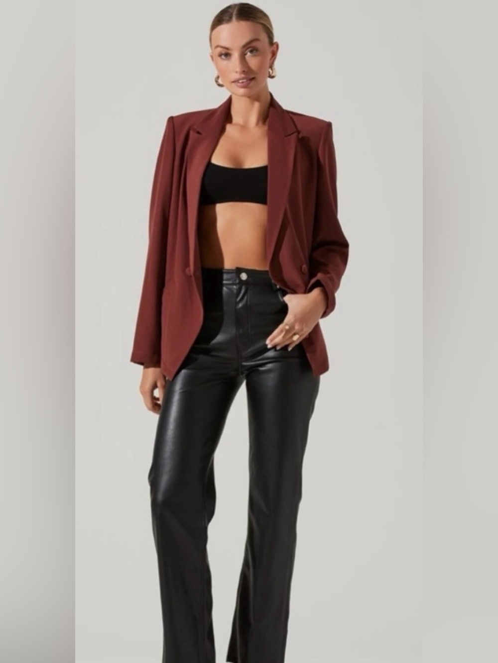 ASTR the Label Garnet Oversized Blazer | Relaxed Fit | Burgundy | NWOT | Size M
